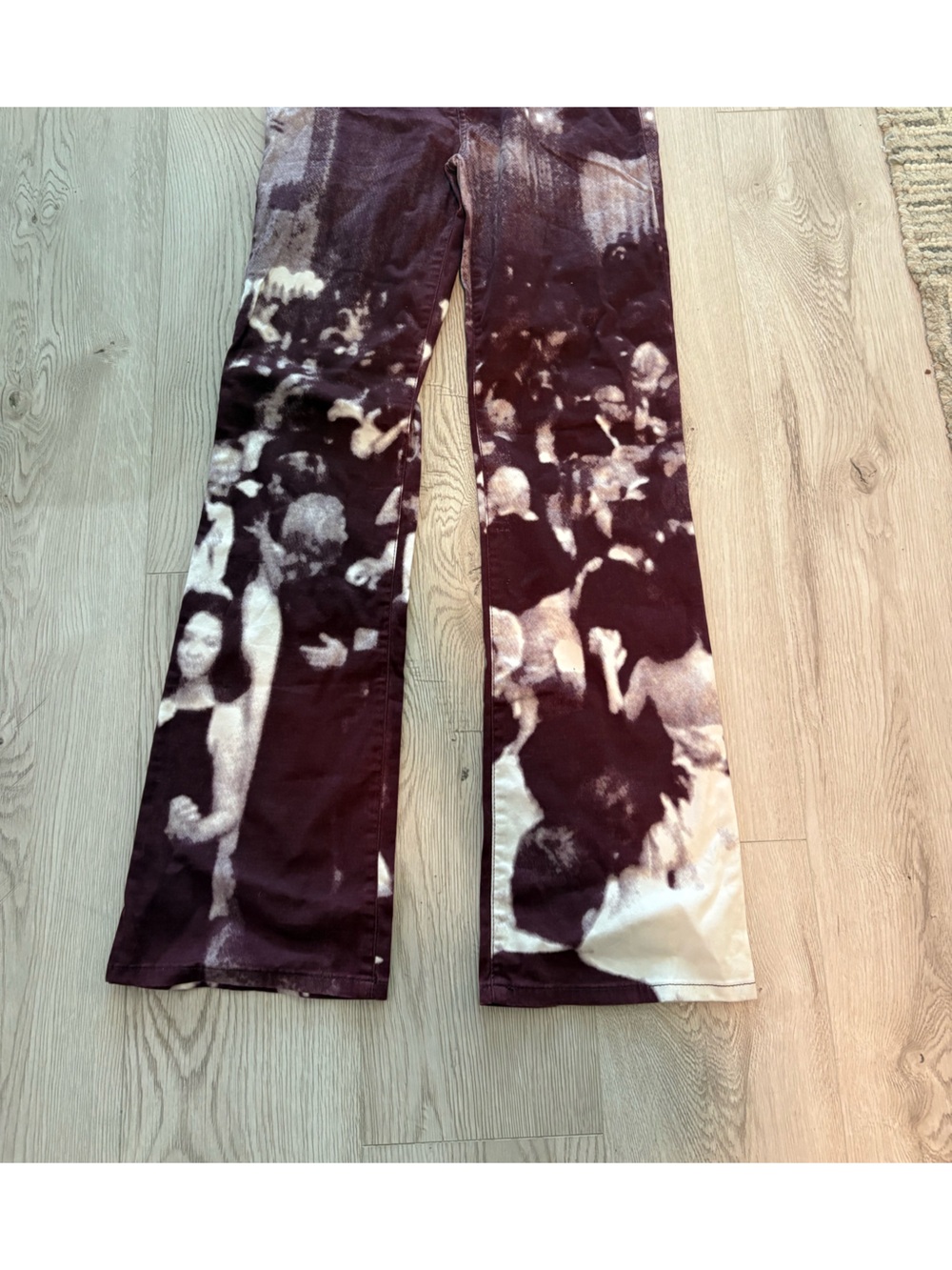 FORUM size 24 Tie-Dye Photograph Maroon and Cream Patterned Pants